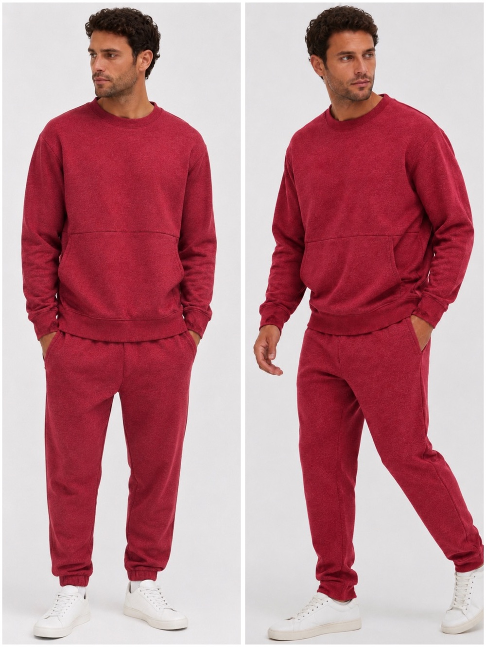 Lunya Lahgo Restore Double Faced Crew Sweatshirt Red Heather Small NWT Soft NEW
